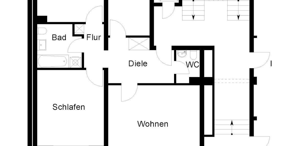 Etagenwohnung Wuppertal Katernberg - 3 Zimmer, 79 m&sup2;, 384&euro; | Angebot:24536649