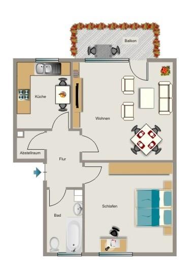 Etagenwohnung Duisburg Beeck - 2.5 Zimmer, 47 m&sup2;, 403&euro; | Angebot:25956783