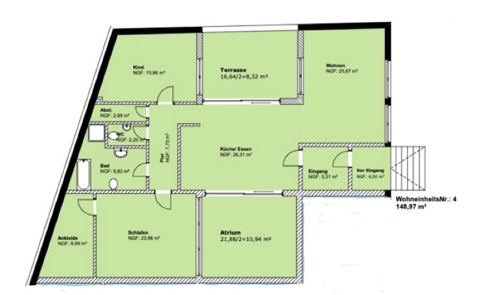 Wohnen auf einer Ebene Moderne, hochwertige 3 Zimmer-Wohnung mit Bungalow-Charakter - Erdgeschoßwohnung Düsseldorf Heerdt | Angebot:26991571