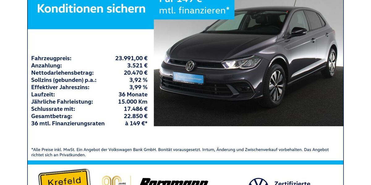 VW Polo 13.077 km 23.772 &euro; Krefeld 47803