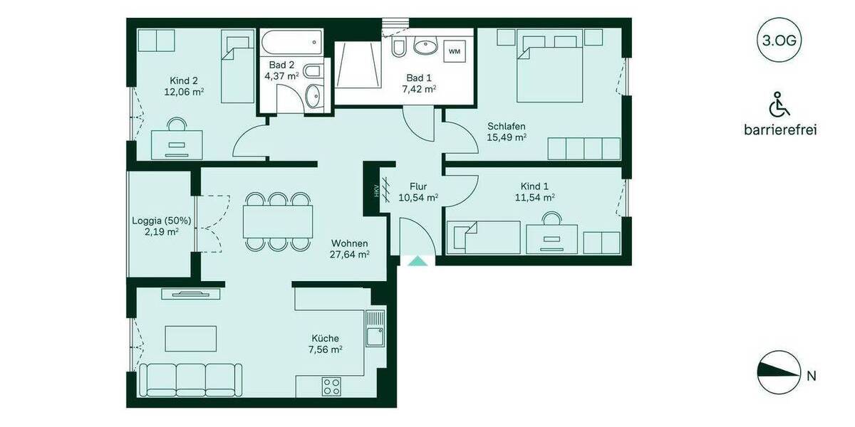 Etagenwohnung Düsseldorf Benrath - 4 Zimmer, 98 m&sup2;, 629.900&euro; | Angebot:26014744