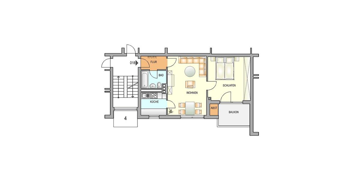 Etagenwohnung Remscheid Remscheid-Süd - 2 Zimmer, 50 m&sup2;, 305&euro; | Angebot:25856202