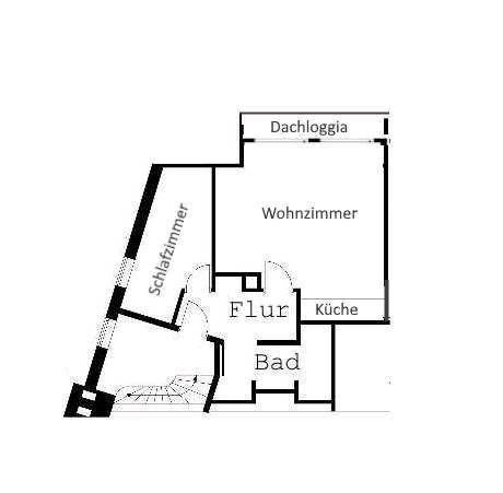 Dachgeschoßwohnung Düsseldorf Stadtbezirk 7 - 2 Zimmer, 39 m&sup2;, 730&euro; | Angebot:25934351