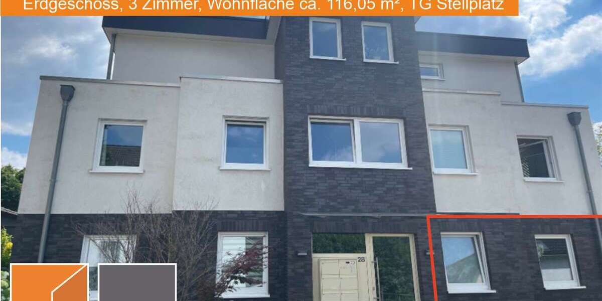 Etagenwohnung Haan - 3 Zimmer, 116 m&sup2;, 1.450&euro; | Angebot:26145904