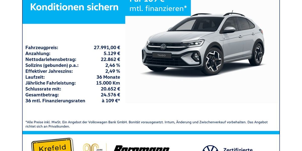 VW Taigo 7.617 km 27.772 &euro; Krefeld 47803