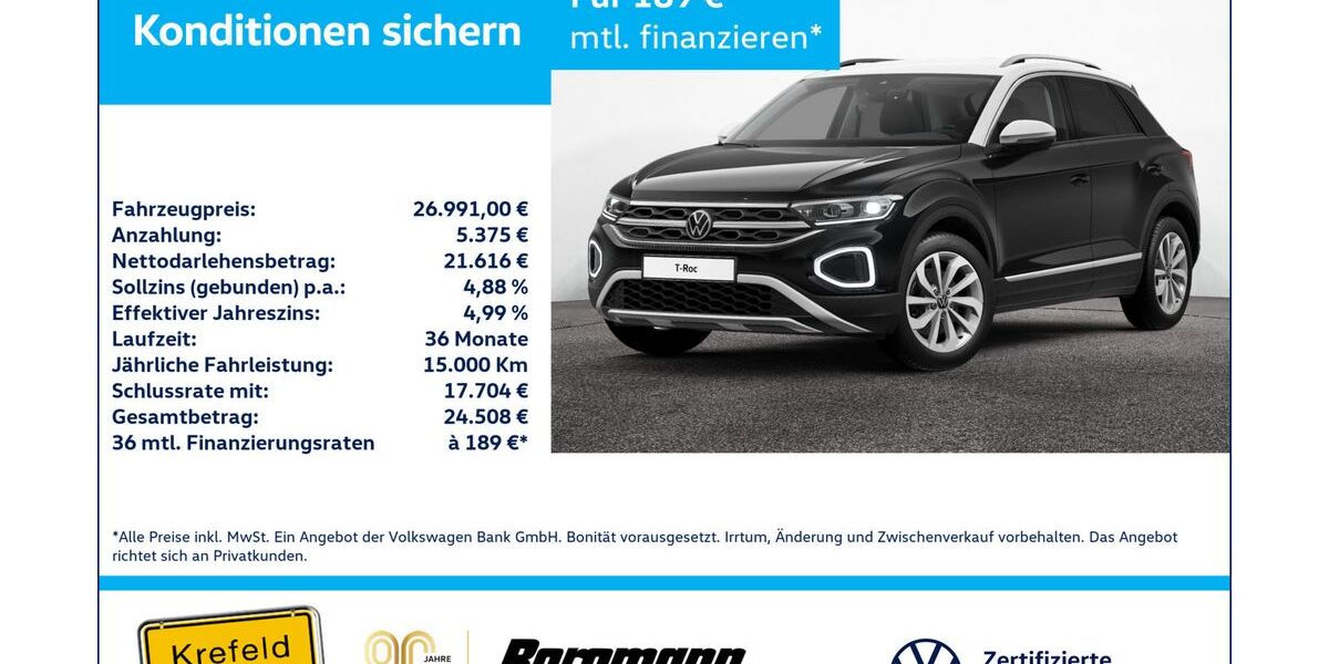 VW T-Roc 23.958 km 26.662 &euro; Krefeld 47803