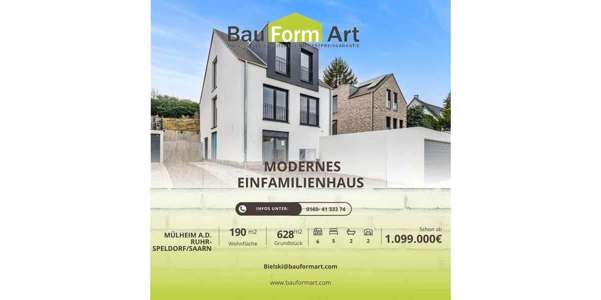 Einfamilienhaus Mülheim an der Ruhr Broich - 6 Zimmer, 190 m&sup2;, 1.099.990&euro; | Angebot:25632655
