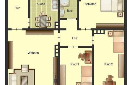Wohnung Solingen Wald - 4 Zimmer, 80 m&sup2;, 699&euro; | Angebot:27225110