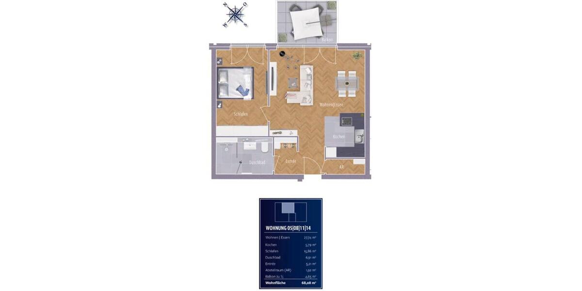 Etagenwohnung Düsseldorf Lörick - 2 Zimmer, 68 m&sup2;, 1.620&euro; | Angebot:26013815