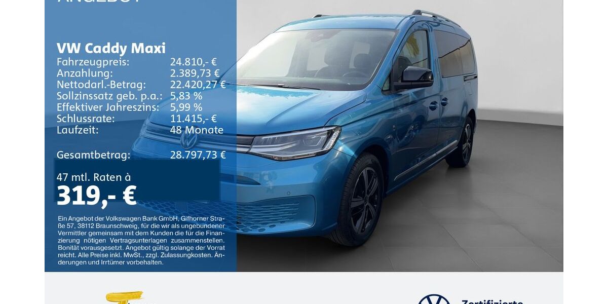 VW Caddy Maxi 89.538 km 24.810 &euro; Gelsenkirchen 45888