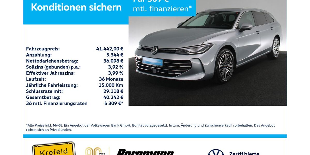 VW Passat 3.546 km 41.442 &euro; Krefeld 47803