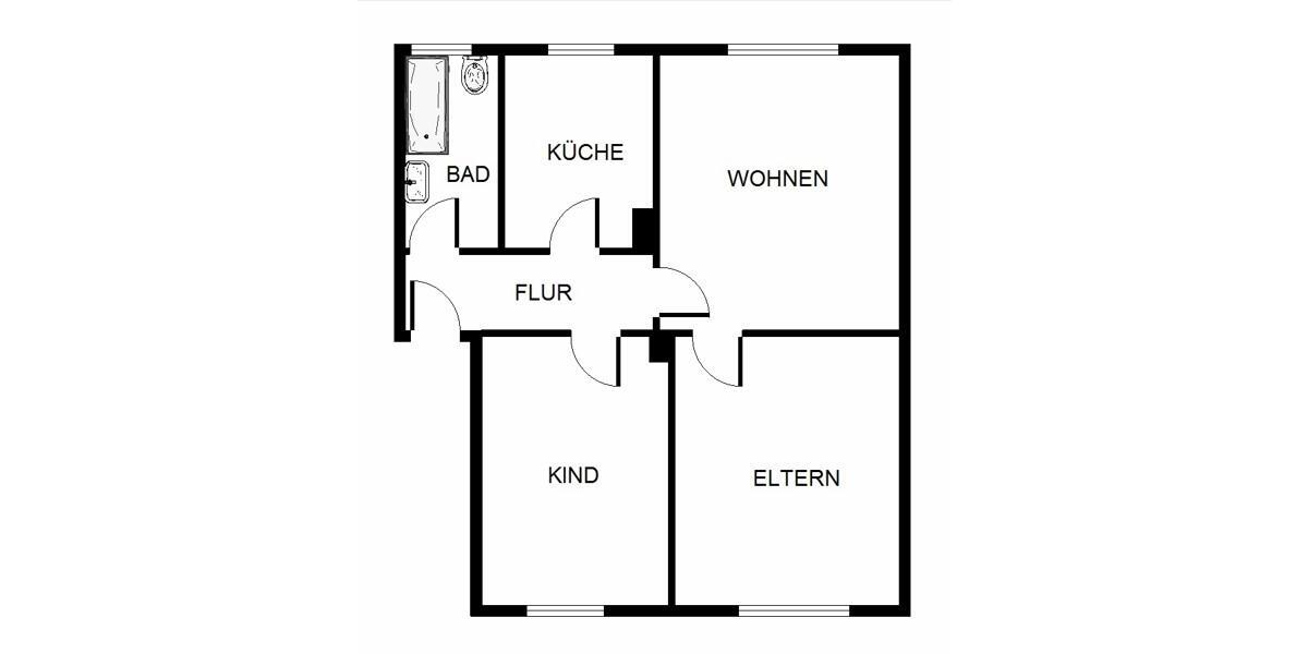 Etagenwohnung Essen Stadtbezirk VIII - 3 Zimmer, 63 m&sup2;, 751&euro; | Angebot:25770282