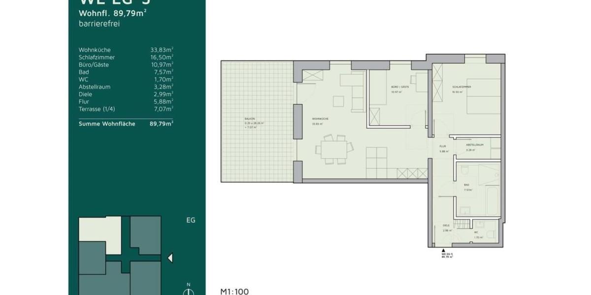 Erdgeschoßwohnung Wuppertal Cronenberg - 3 Zimmer, 73 m&sup2;, 948&euro; | Angebot:26021647