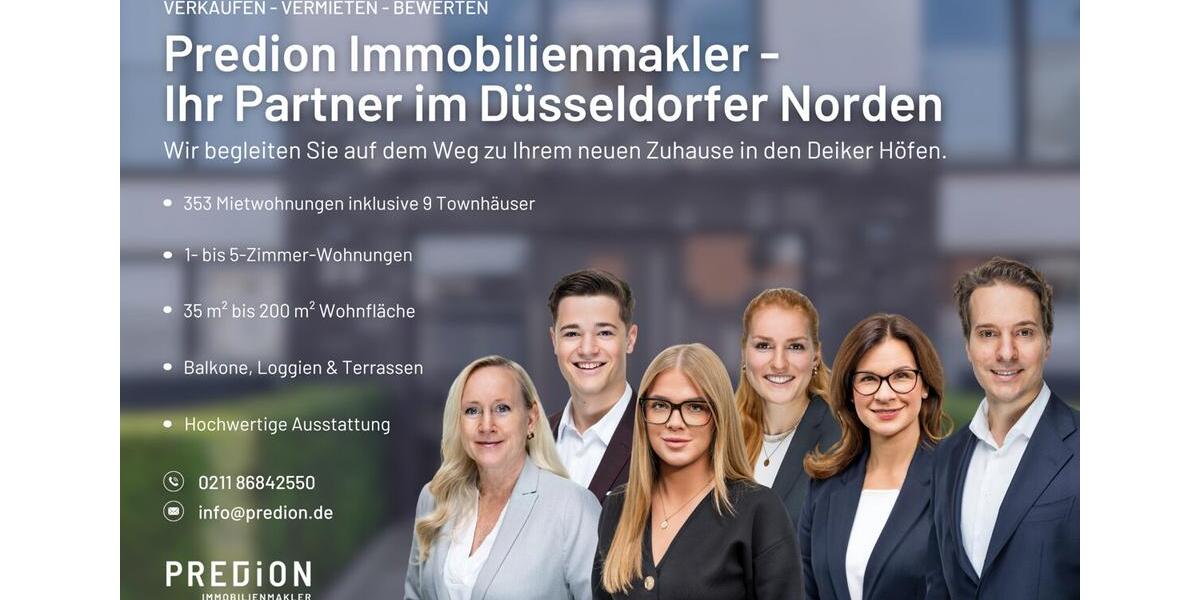 Erdgeschoßwohnung Düsseldorf Stadtbezirk 5 - 2 Zimmer, 58 m&sup2;, 1.320&euro; | Angebot:26334938