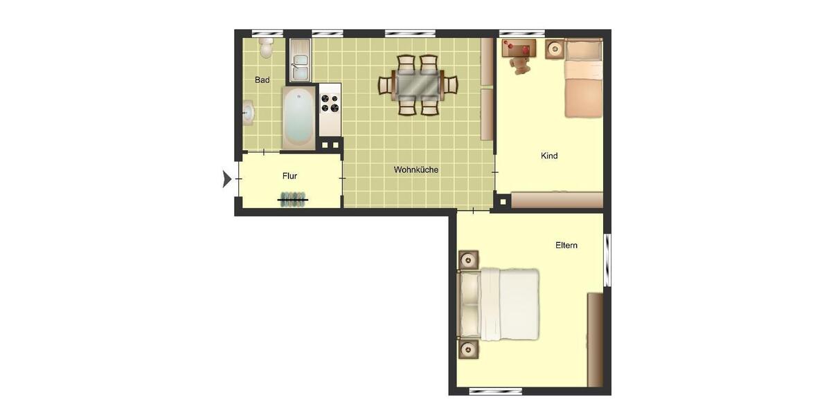 Erdgeschoßwohnung Duisburg Huckingen - 2 Zimmer, 51 m&sup2;, 469&euro; | Angebot:25974813