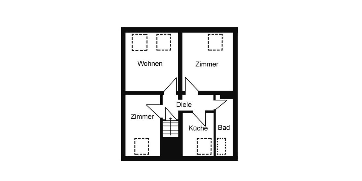 Dachgeschoßwohnung Duisburg Duisburg-Mitte - 3 Zimmer, 53 m&sup2;, 440&euro; | Angebot:25756995