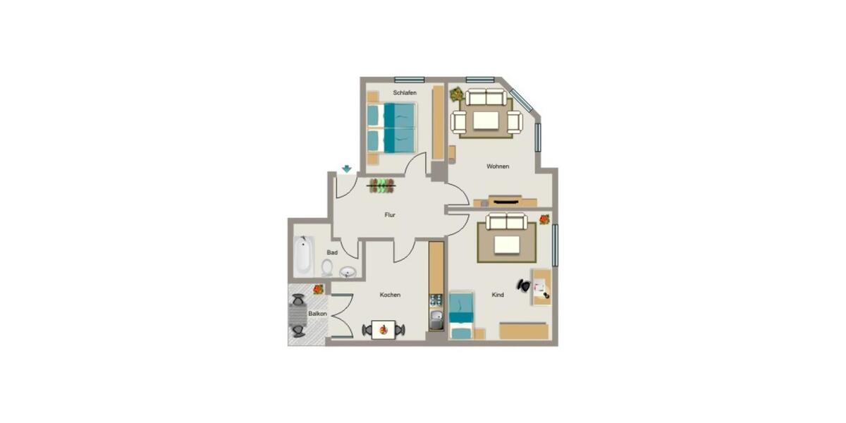 Etagenwohnung Duisburg Hamborn - 3.5 Zimmer, 77 m&sup2;, 546&euro; | Angebot:25712256