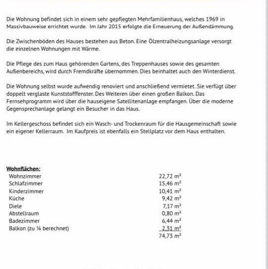 Etagenwohnung Solingen - 3 Zimmer, 75 m&sup2;, 185.000&euro; | Angebot:26019424