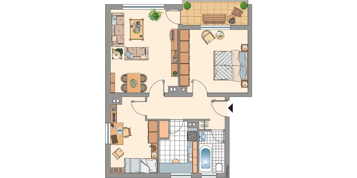 Etagenwohnung Remscheid Lüttringhausen - 3 Zimmer, 65 m&sup2;, 579&euro; | Angebot:26449922