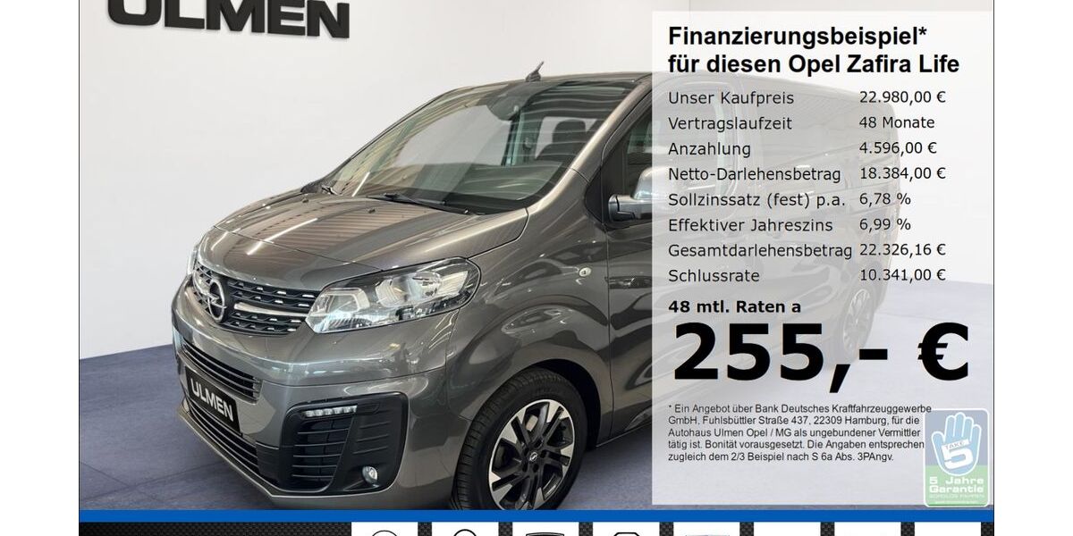 Opel Zafira Life 126.975 km 21.480 &euro; Düsseldorf 40231