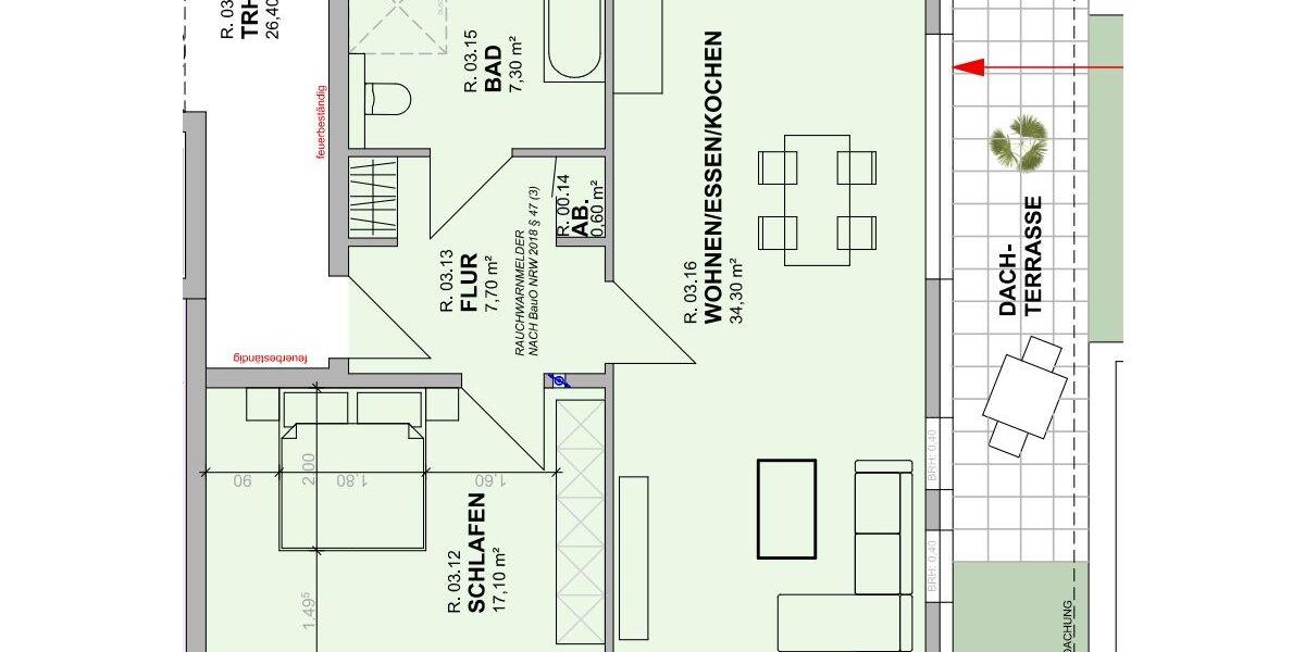 Etagenwohnung Duisburg Mittelmeiderich - 2 Zimmer, 70 m&sup2;, 804&euro; | Angebot:26462836