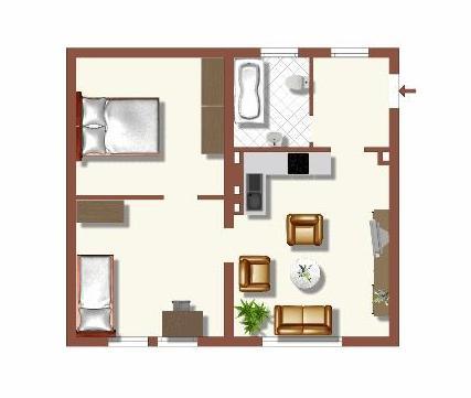 Etagenwohnung Duisburg Huckingen - 2 Zimmer, 65 m&sup2;, 579&euro; | Angebot:25570073
