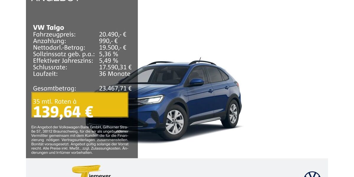 VW Taigo 5.003 km 20.490 &euro; Remscheid 42897
