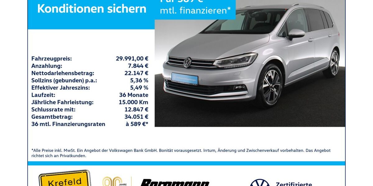 VW Touran 15.000 km 29.551 &euro; Krefeld 47803