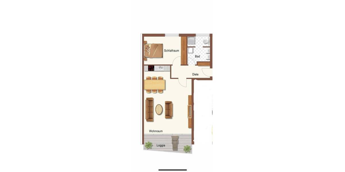 Etagenwohnung Düsseldorf Unterbach - 2 Zimmer, 66 m&sup2;, 850&euro; | Angebot:26611096