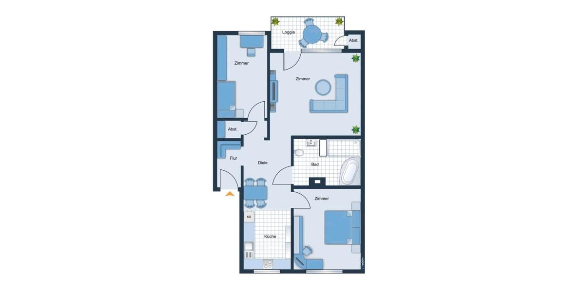Etagenwohnung Essen Stadtbezirk VII - 3 Zimmer, 76 m&sup2;, 189.000&euro; | Angebot:24694454