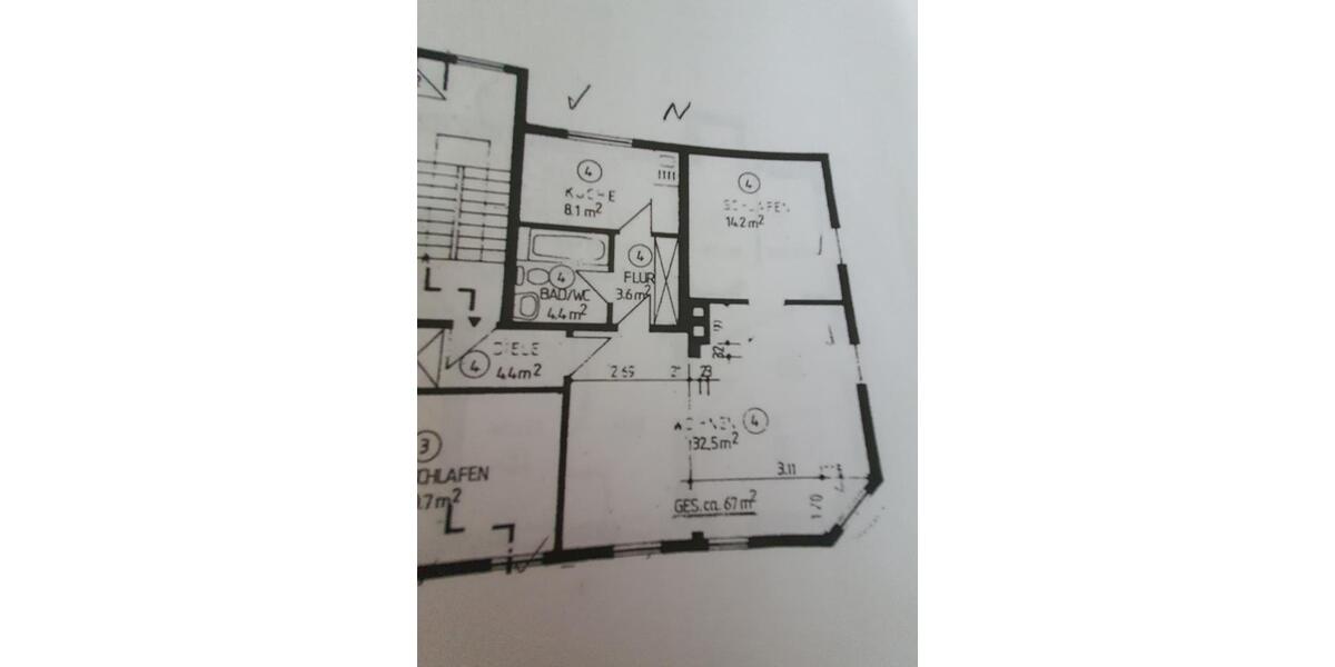 Etagenwohnung Wuppertal Gemarkung Langerfeld - 2 Zimmer, 67 m&sup2;, 82.000&euro; | Angebot:27146049