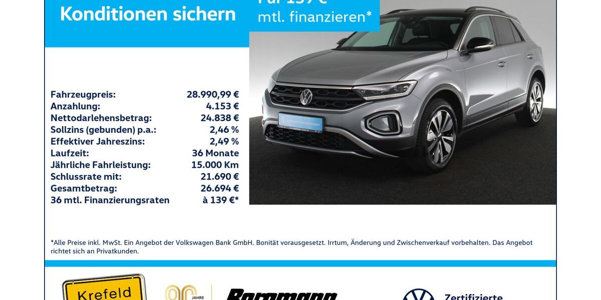 VW T-Roc 24.540 km 28.772 &euro; Krefeld 47803
